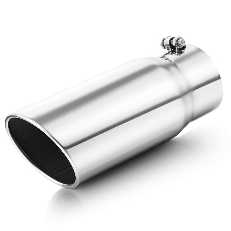 A-KARCK Exhaust Tip 4" Inlet, Polished Bolt On 4" Inlet 5" Outlet 12" Long Stainless Steel Muffler Tip Protect Tailpipe - Image 1